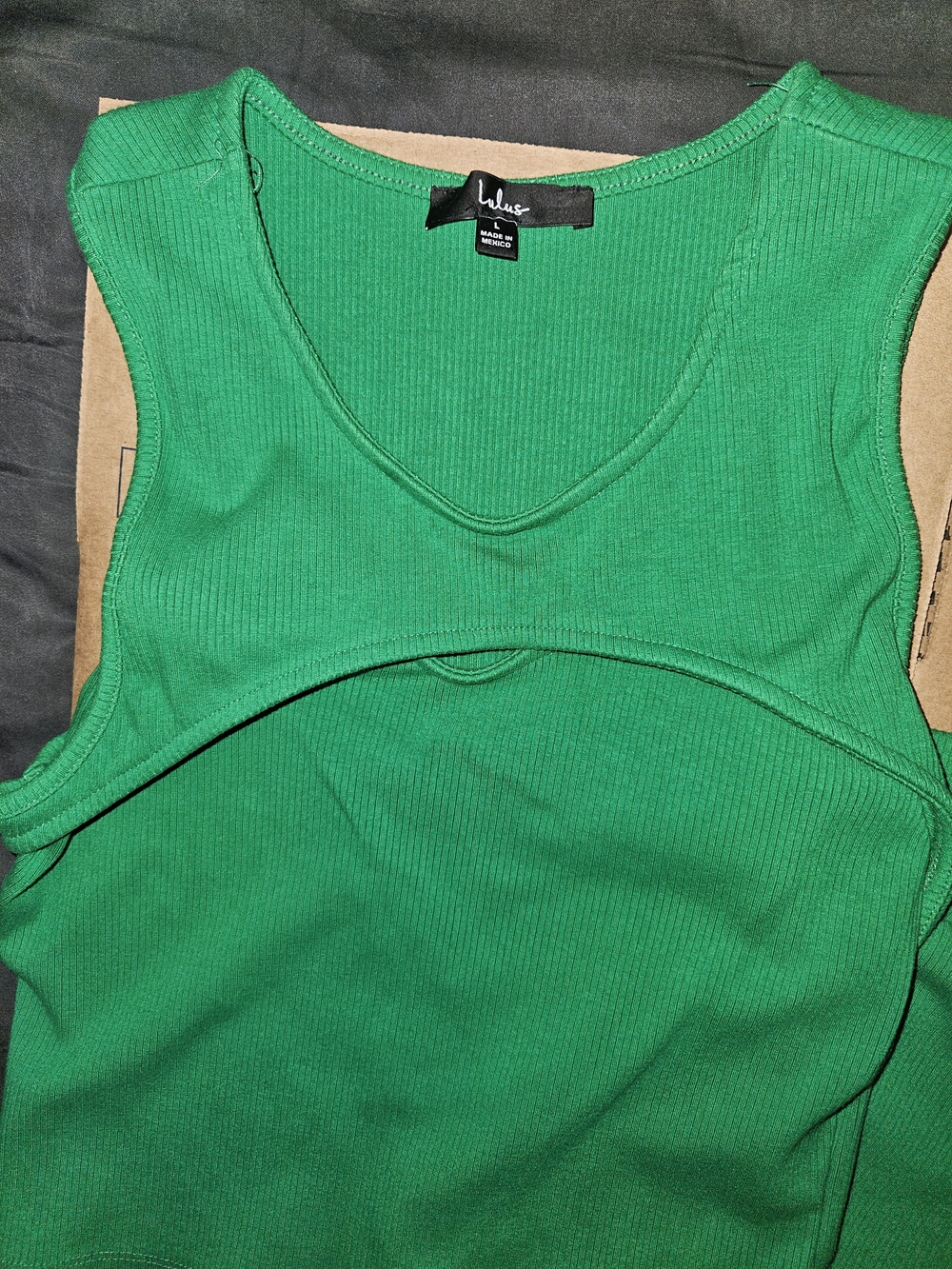 Lulu's Kids Bright Green Ribbed Tank & Drawstring Shorts Matching Set - Picture 2 of 6